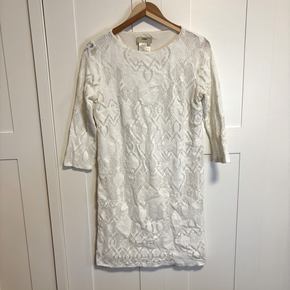 FUZZI white lace dress